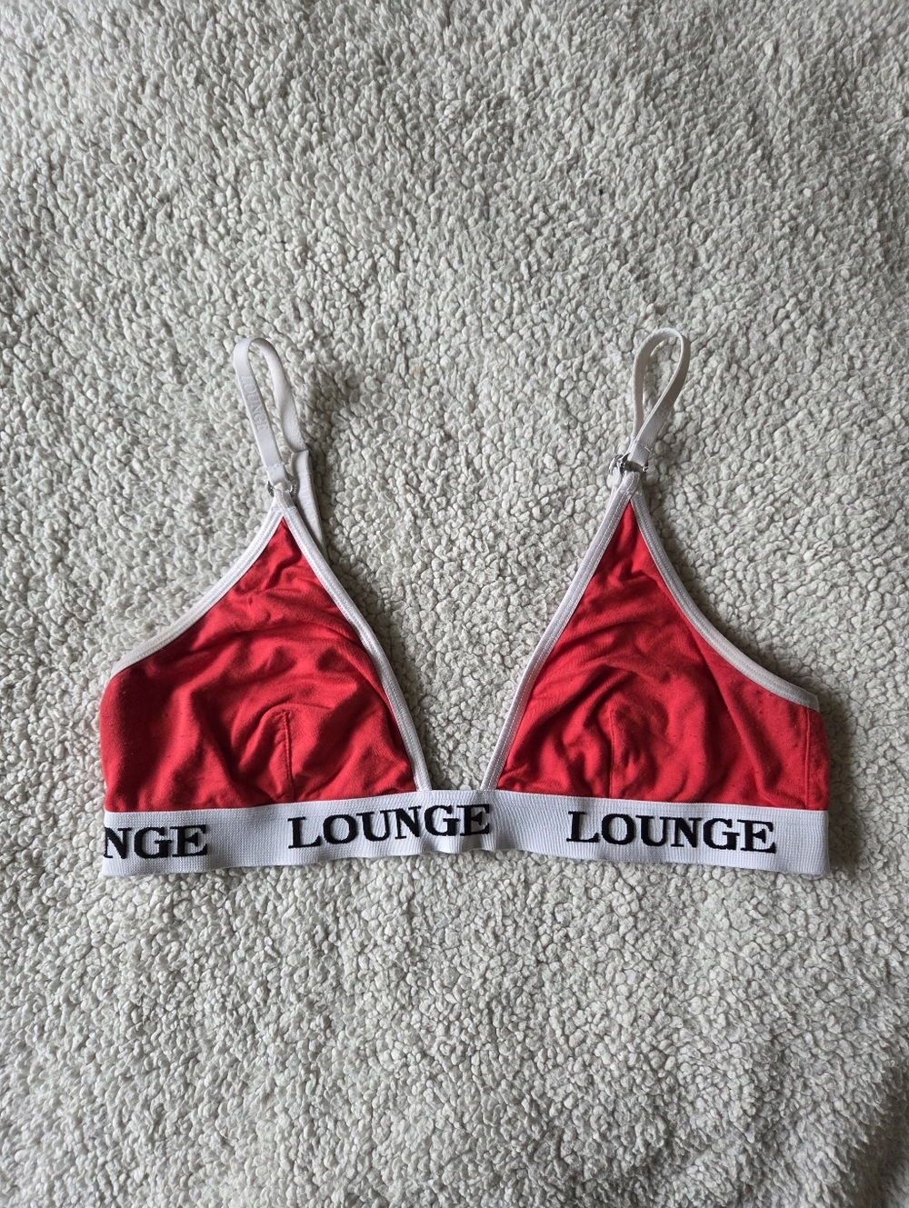 Red Triangle Bralette with Elastic Band